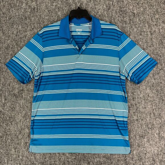 Brooks Brothers Shirt Men Extra Large Blue Polo Golf Career Casual Rugby Striped - Picture 1 of 11